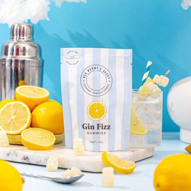 Blue Gin Fizz Cocktail Gummy Pouch 50g