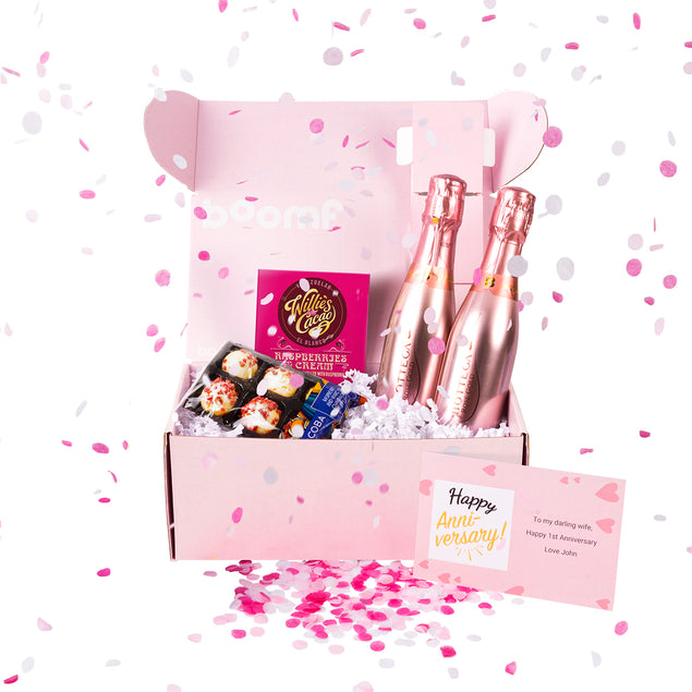 Pink Prosecco and Chocolates Exploding Confetti Gift Box – Boomf