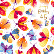 Fantastic Orange Butterflies 45th Birthday Confetti-exploding Greetings Card