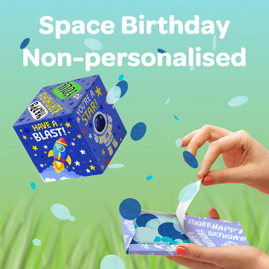 Space Birthday Non-Personalised 5-Sided Confetti-exploding Greetings Card