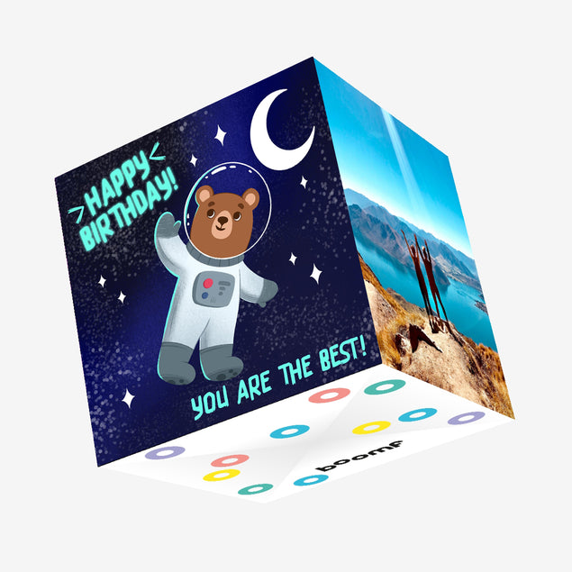 Space Bear Happy Birthday You're The Best Confetti-exploding Greetings Card