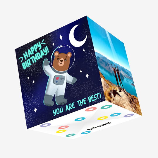 Space Bear Happy Birthday You're The Best Confetti-exploding Greetings Card
