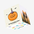 Spooky Birthday Wishes! Cute Pumpkin Confetti-exploding Greetings Card