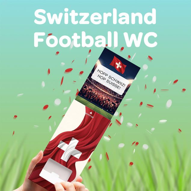Switzerland Football World Cup Cannon Confetti Shooter Card