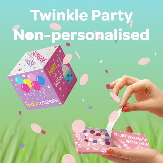 Twinkle Party Birthday Non-Personalised 5-Sided Confetti-exploding Greetings Card