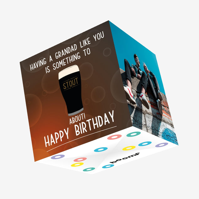 Stout About Grandad Birthday Confetti-exploding Greetings Card