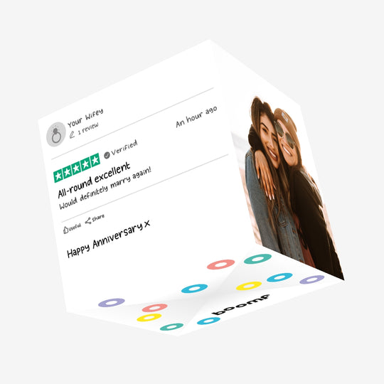 Happy Anniversary Husband 5 Stars Review Confetti-exploding Greetings Card