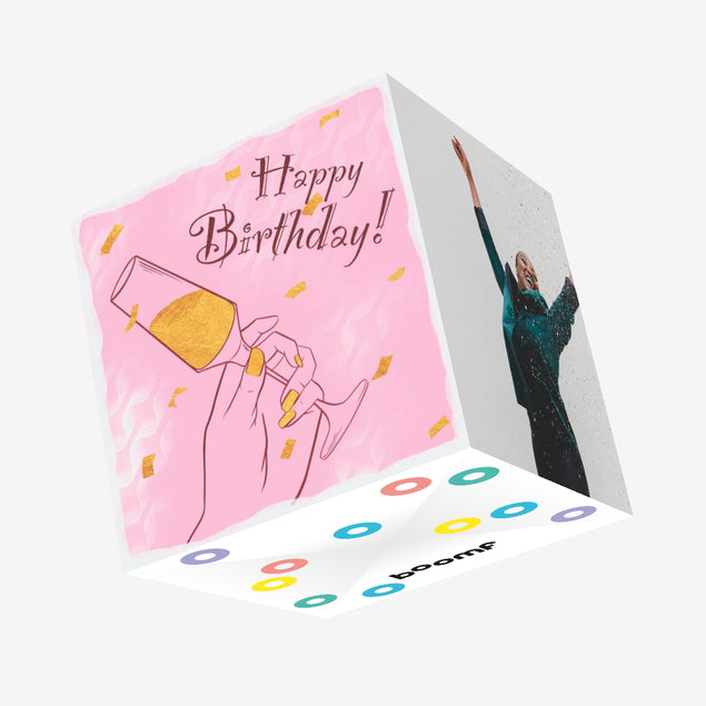 Birthday Wine Confetti-exploding Greetings Card