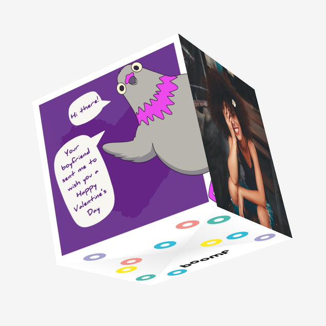 Your Boyfriend Sent Me To You Funny Pigeon Valentine's Day Confetti-exploding Greetings Card