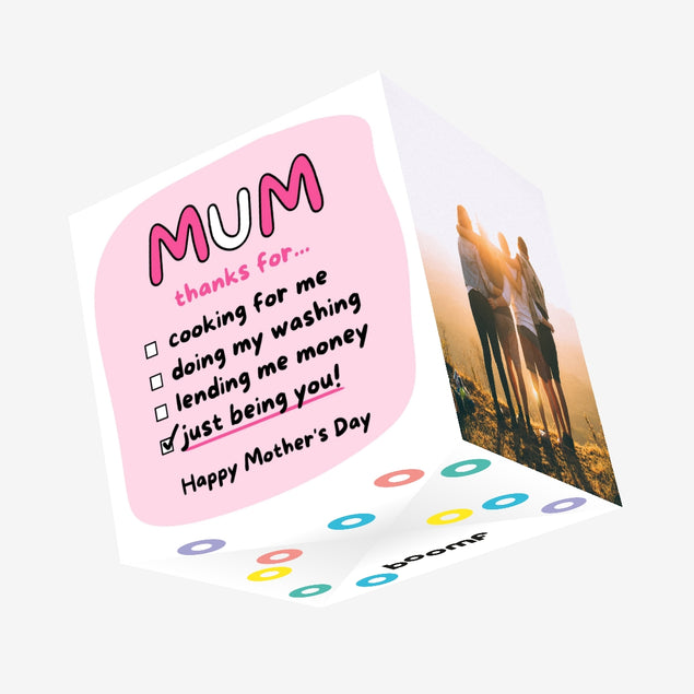 Mum Thanks For... Confetti-exploding Greetings Card