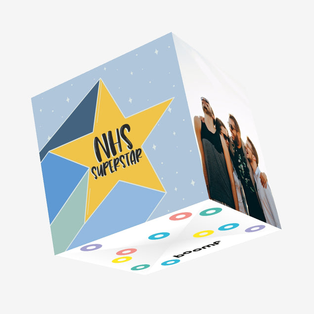 NHS Superstar Confetti-exploding Greetings Card