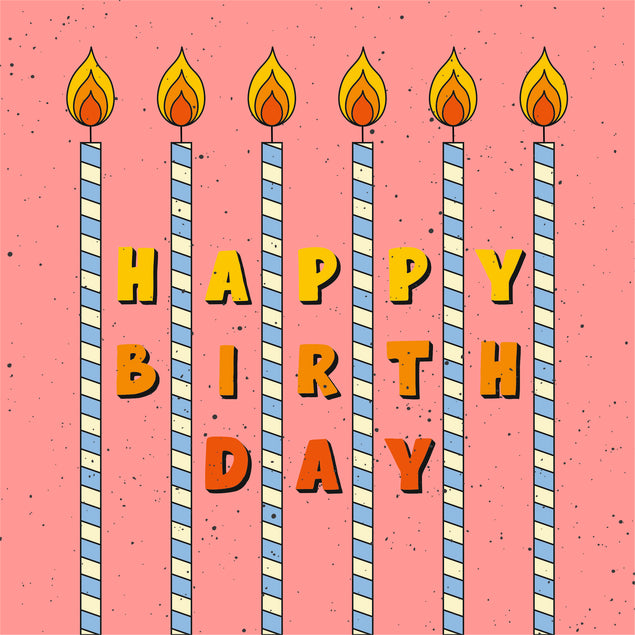 Cute Candles Happy Birthday