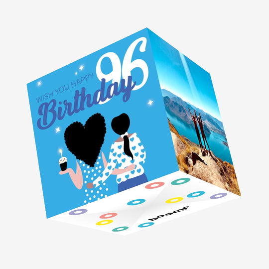 Wish You Happy 96th Birthday Confetti-exploding Greetings Card