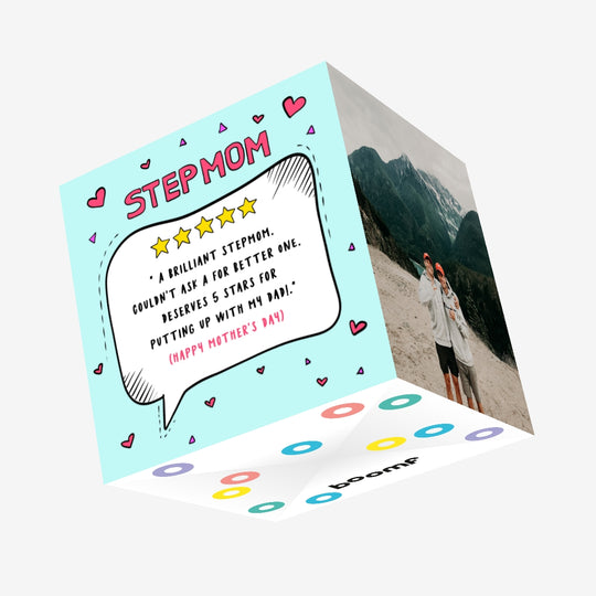Happy Mother's Day 5 Stars Stepmom Confetti-exploding Greetings Card