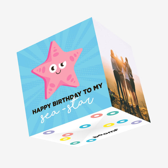 Happy Birthday Sea-Star Confetti-exploding Greetings Card