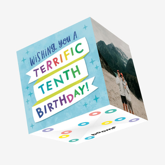 Terrific Tenth Confetti-exploding Greetings Card