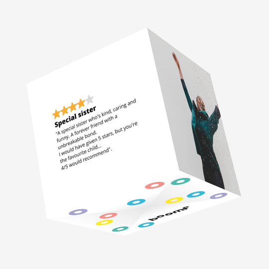 Five Star Sister Confetti-exploding Greetings Card