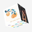 Get Well Orange Flower Confetti-exploding Greetings Card