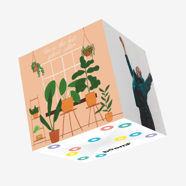 Best Plant-Sitter Confetti-exploding Greetings Card