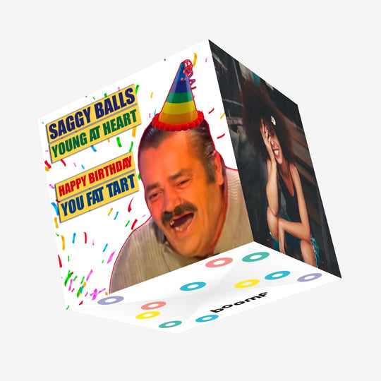 Happy Birthday Fat Tart Saggy Balls Meme Confetti-exploding Greetings Card