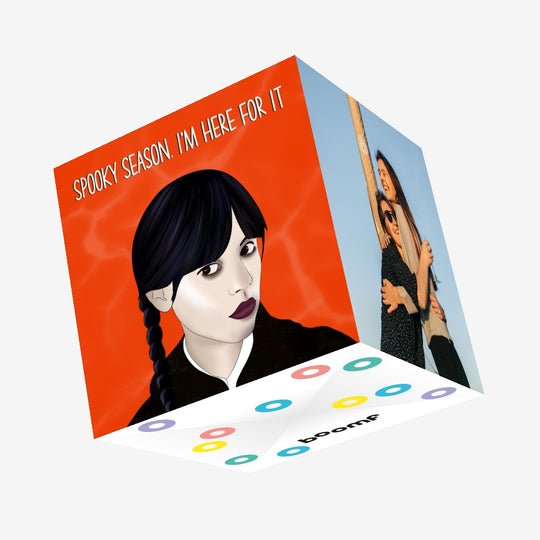 Spooky Season Wednesday Addams Halloween Confetti-exploding Greetings Card