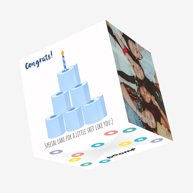 Congrats Toilet Paper Cake Confetti-exploding Greetings Card