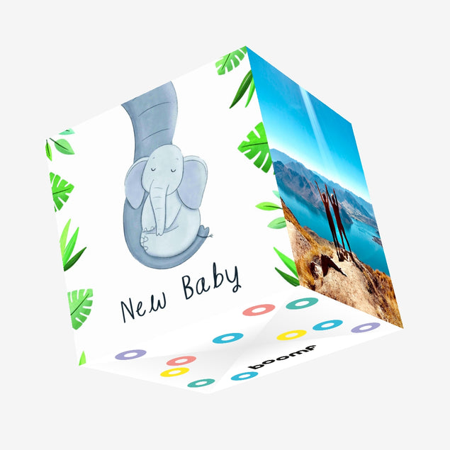 Cute Elephant New Baby Confetti-exploding Greetings Card