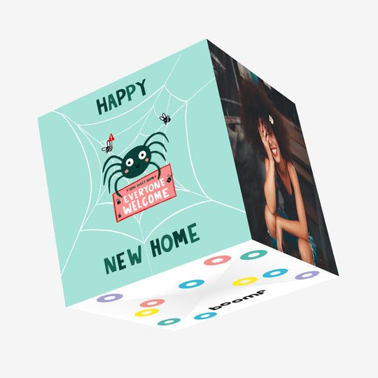 Cute Spider And Its Web New Home Confetti-exploding Greetings Card