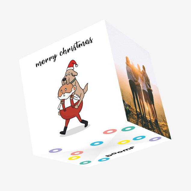 Dog Walker Merry Christmas Confetti-exploding Greetings Card