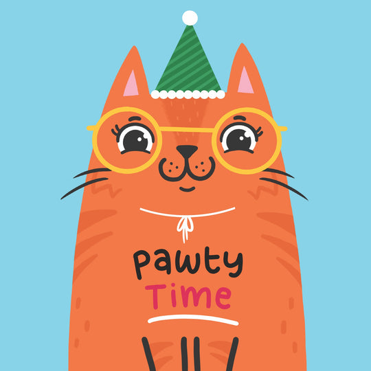 Pawty Time Ginger Cat Card