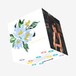 Beautiful Blue Watercolor Flower Happy Birthday Mum Confetti-exploding Greetings Card
