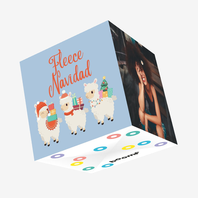 Fleece Navidad Christmas Confetti-exploding Greetings Card
