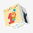 Zoo Animal Lion Age One Confetti-exploding Greetings Card