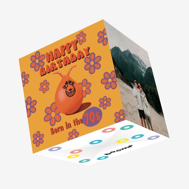 Born In The 70s Birthday Confetti-exploding Greetings Card