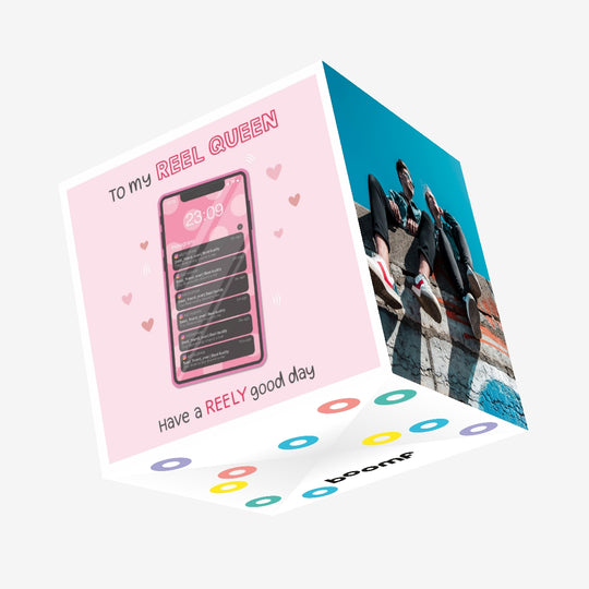 Reel Queen Confetti-exploding Greetings Card