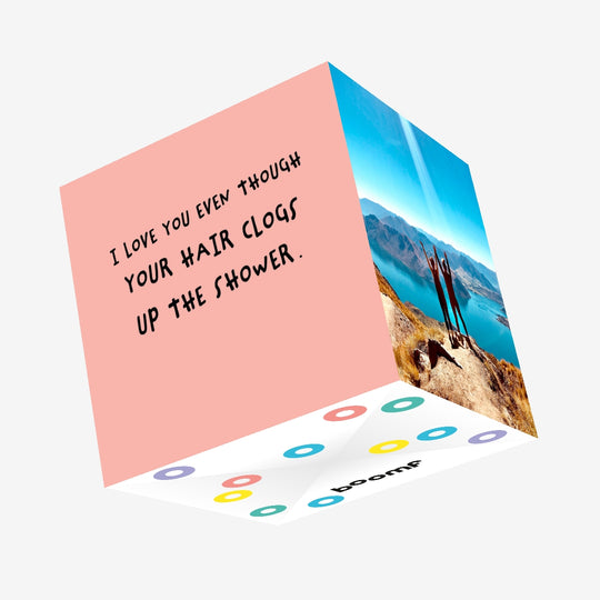 Your Hair Clogs Up The Shower Confetti-exploding Greetings Card