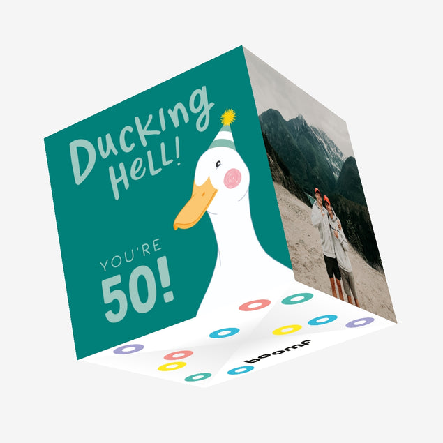 Ducking Hell You're 50 Green Birthday Confetti-exploding Greetings Card