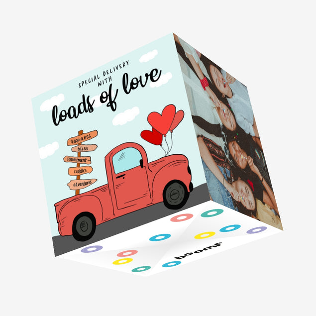Special Delivery With Loads Of Love Old Pickup Truck Valentine's Day Confetti-exploding Greetings Card