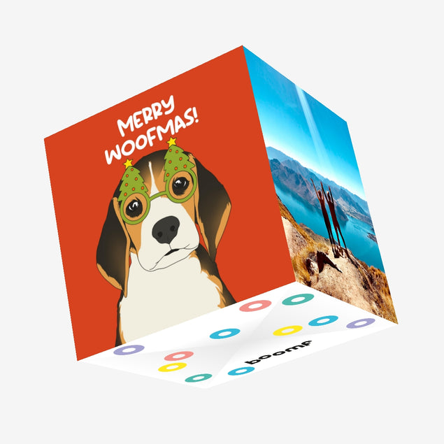 Merry Woofmas Funny Beagle Confetti-exploding Greetings Card