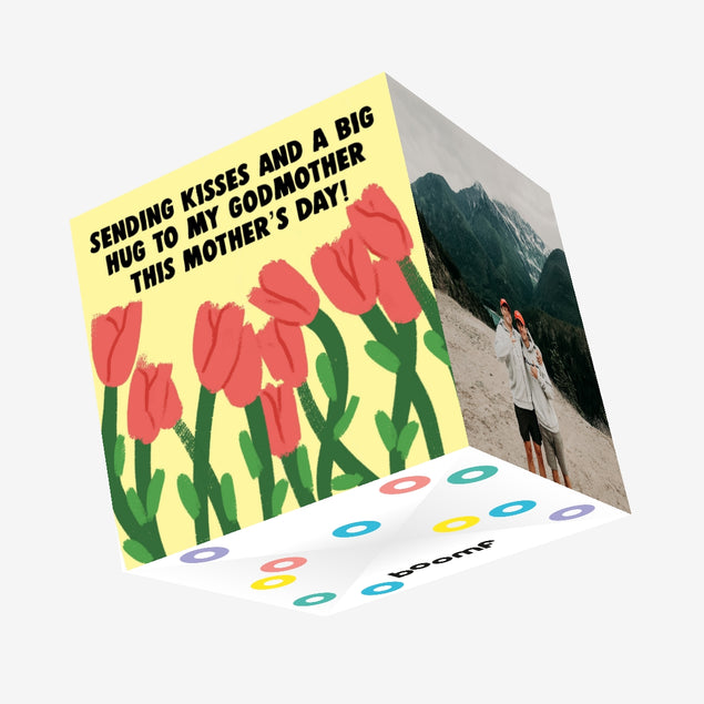 Happy Mother's Day Godmother Flowers Confetti-exploding Greetings Card