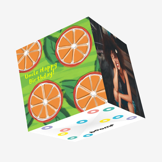 Uncle Happy Birthday Juicy Oranges Confetti-exploding Greetings Card