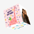 Pastel Giraffe And Gift Birthday Confetti-exploding Greetings Card