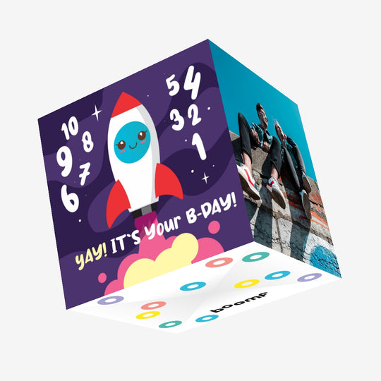 It's Your Birthday Cute Rocket To You Confetti-exploding Greetings Card