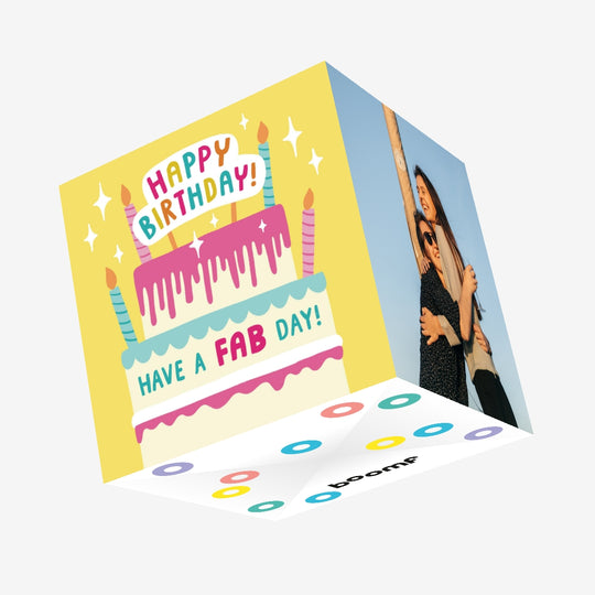 Have A Fab Day Giant Cake Birthday Confetti-exploding Greetings Card