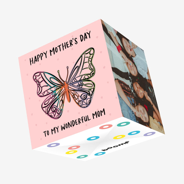 Happy Mother's Day Wonderful Mom Butterfly Confetti-exploding Greetings Card
