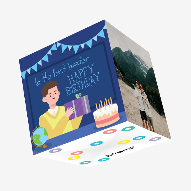 To The Best Teacher Happy Birthday Confetti-exploding Greetings Card
