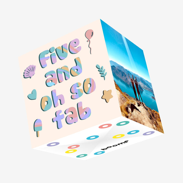 Five And Oh So Fab Confetti-exploding Greetings Card