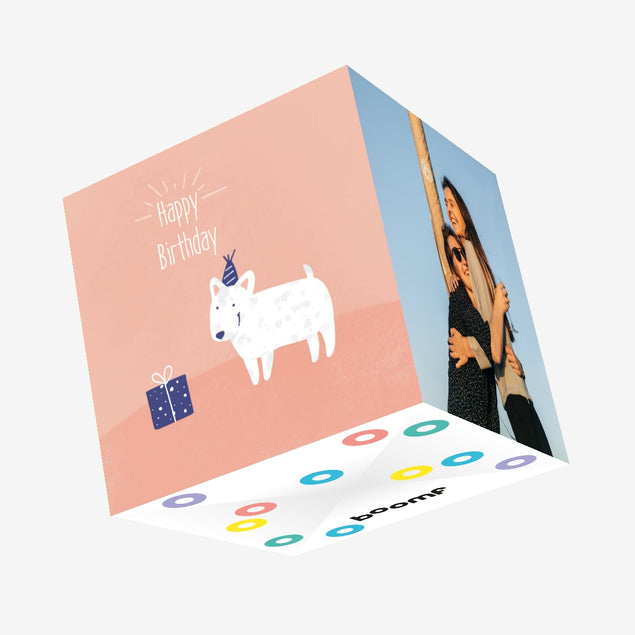 Happy Birthday Bull Terrier Confetti-exploding Greetings Card