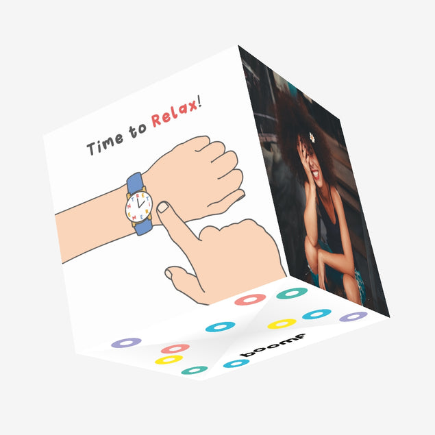 Time To Relax Hand Watch Confetti-exploding Greetings Card