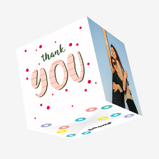 Christmas Thank You Red Dots Confetti-exploding Greetings Card